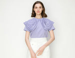 Load image into Gallery viewer, IBK24871 - ruffled top in lavender &amp; white
