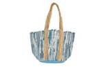 Load image into Gallery viewer, Leather woven handbag w/jute handles - HBG104658
