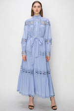 Load image into Gallery viewer, IDL9544 - dress in sky blue &amp; black
