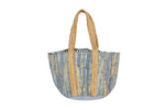 Load image into Gallery viewer, Leather woven handbag w/jute handles - HBG104658
